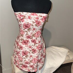 Altar'd State Floral Strapless Dress